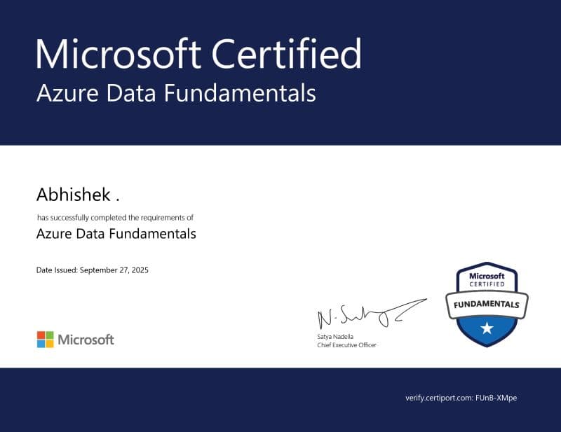 Microsoft Certified: Azure Data Fundamentals (DP-900)